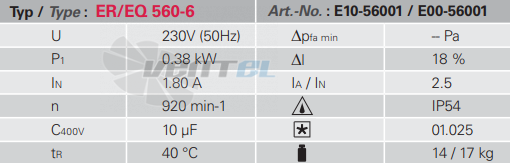 Rosenberg ER 560-6 - описание, технические характеристики, графики